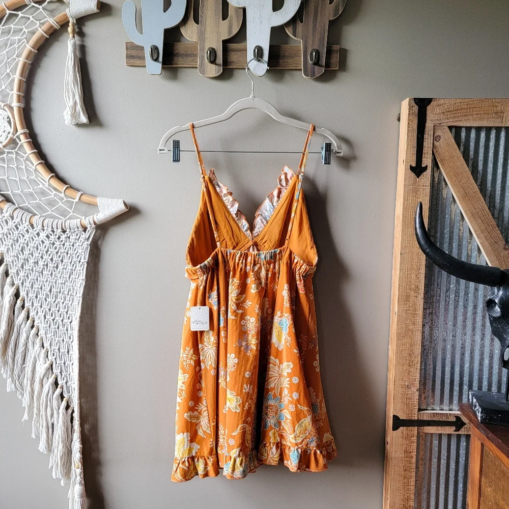 SOLD. Free People | Looking Glass Pleated Floral Corduroy Mini Dress_8